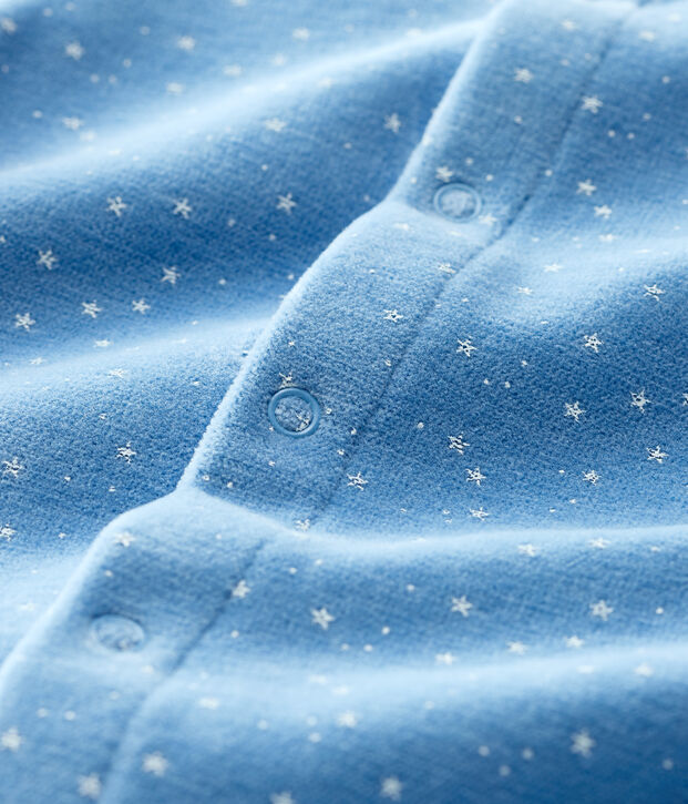 Pelele con peque&ntilde;as estrellas de beb&eacute; de terciopelo de algod&oacute;n org&aacute;nico azul/blanco
